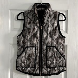 J Crew Quilted Herringbone Vest Size XS EUC